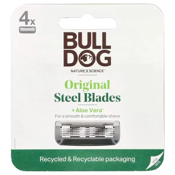 imgi_81_8 Bulldog Skincare For Men, Original Steel Blades, Refill, 4 Cartridges - Image 1