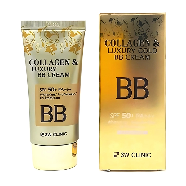 3W CLINIC Collagen White BB Cream SPF50+ PA++++ (1) بي بي كريم الكولاجين المبيض من 3W كلينيك مع واقي شمس SPF50+ , مل50 - الصورة 1