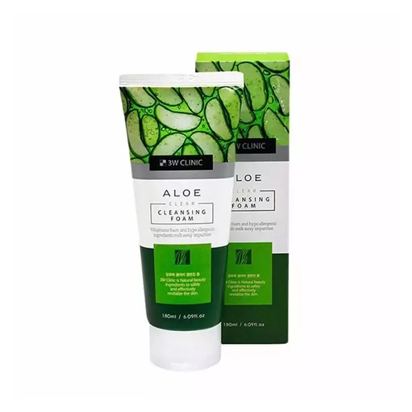 3W Clinic Aloe Clear Cleansing Foam 180ml 3W Clinic Aloe Clear Cleansing Foam 180m - Image 1