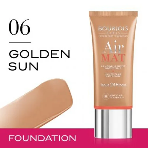 Bourjois Air Matte Foundation #06 Golden Sun - 30 ML كريم أساس بورجوا إير مات #06 جولدن صن 30 مل - الصورة 1