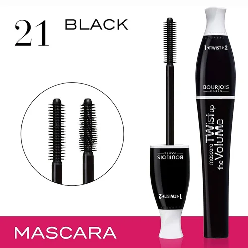 Bourjois Twist Up The Volume Extreme Mascara Black - 8 ML ماسكارا بورجوا تويست أب ذا فوليوم إكستريم، لون أسود، 8 مل - الصورة 1