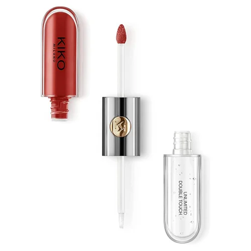 KIKO Glossy Liquid Lipstick Unlimited Double Touch Cherry Red - 6 ML أحمر شفاه سائل لامع من كيكو، لون أحمر كرزي مزدوج اللمسة، 6 مل - الصورة 1
