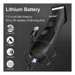 Kemei Professional Body Hair Trimmer For men , Waterproof With LED Light , Km 1838 - Image 7
