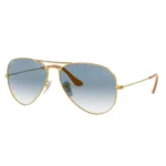 ⁦Ray-Ban Aviator Sunglasses Blue Gold Unisex RB3025⁩ - الصورة ⁦2⁩