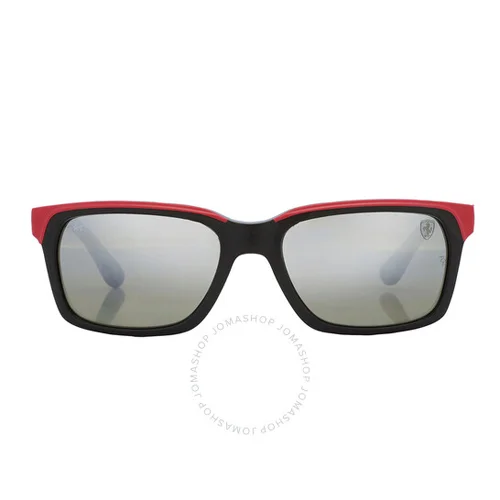 Ray-Ban Sunglasses Scuderia Ferrari Gray Rectangular Unisex - RB4393M F6015J 56 (1) Ray-Ban Sunglasses Scuderia Ferrari Gray Rectangular Unisex RB4393 Red - الصورة 1