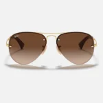 Ray-Ban Unisex Metal Aviator Sunglasses Brown RB3449