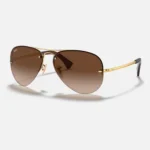 ⁦Ray-Ban Unisex Metal Aviator Sunglasses Brown RB3449⁩ - الصورة ⁦2⁩