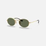 ⁦Ray-Ban Unisex Oval Flat Lens Sunglasses Polished Green RB3547⁩ - الصورة ⁦2⁩