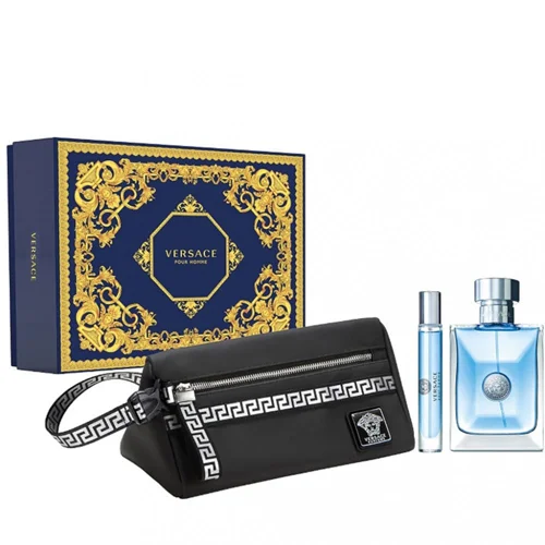 Versace Pour Homme Eau de Toilette Set - 100ml + Sample Bag - 10ml + Handbag Versace Pour Homme Eau de Toilette Set 100ml + Sample Bag - 10ml + Handbag - الصورة 1