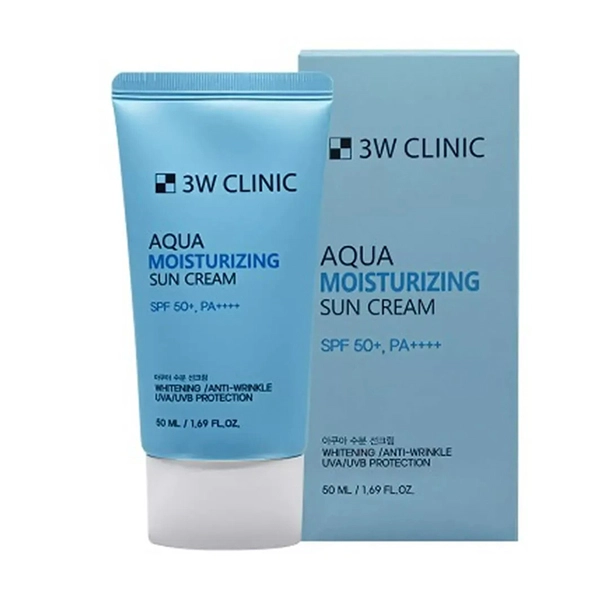 3W Clinic Aqua Moisture Sun Cream SPF50+ PA++++ 50ml 3W Clinic Aqua Moisture Sun Cream SPF50+ PA++++ 50ml - Image 1