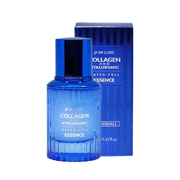 3W Clinic Collagen & Hyaluronic Water-Full Essence 45ml إيسنس الكولاجين وحمض الهيالورونيك من 3W كلينيك، 45 مل - الصورة 1