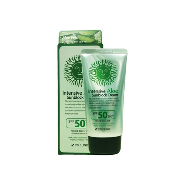 3W Clinic Intensive Aloe Sunblock Cream SPF50+ 70ml 3W Clinic Intensive Aloe Sunblock Cream SPF50+ 70ml - Image 1