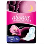 Always Dreamzz Night Cotton Soft Feminine Pads,Maxi Thick long ,24 pcs