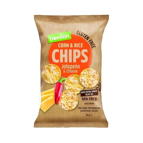 Benlian Paprika Corn and Rice Flakes, 50g Benlian Paprika Corn and Rice Flakes, 50g - الصورة 1