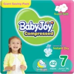 Compressed Diamond Pad Diaper Giant Box by Babyjoy 3XL  7, 42 Count +18 kg