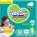 Compressed Diamond Pad Diaper Saving Pack Newborn by Babyjoy Size 1, 16 Count Up To 4 Kg