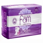 Fam Natural Cotton Feel Feminine Pads,Super,10 pcs