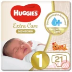 Huggies Extra Care Diapers, Size 1, 21 pcs