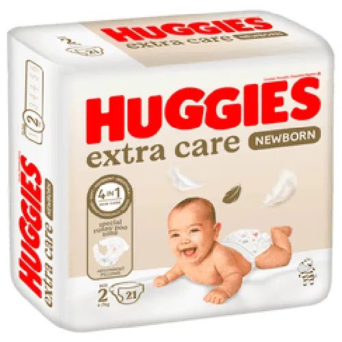 Huggies Extra Care Diapers, Size 2, 21 pcs Huggies Extra Care Diapers, Size 2, 21 pcs - الصورة 1