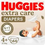 Huggies Extra Care Diapers, Size 4+, 64 pcs