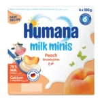 Humana Minis Milk, peach Yogurt, 4 x 100g