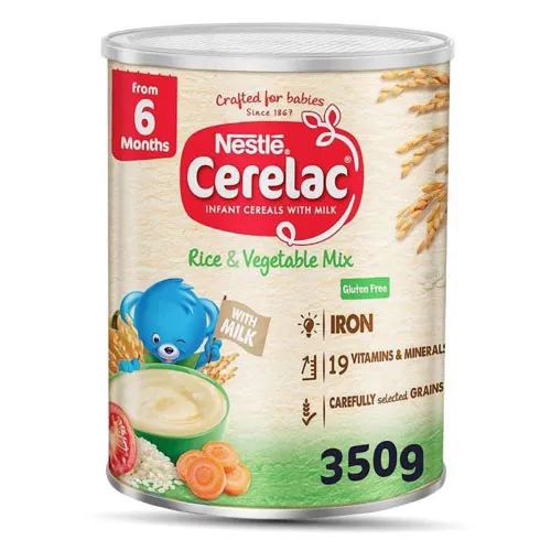 Nestle Cerelac Mix Rice and Vegetables 350g Nestle Cerelac Mix Rice and Vegetables 350g - الصورة 1