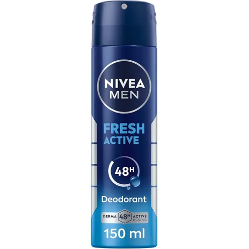Nivea Antiperspirant Spray Fresh Active for Men, 150 ml 1 Nivea Antiperspirant Spray Fresh Active for Men, 150 ml - الصورة 1