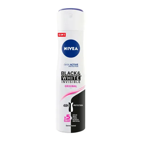 Nivea Antiperspirant Spray Invisible Black and White for Women, 200 ml Nivea Antiperspirant Spray Invisible Black and White for Women, 200 ml - Image 1
