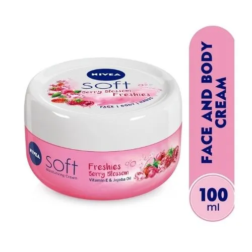 Nivea Cream Soft Freshies Moisturizing Cream Berry Blossom , 100 ml Nivea Cream Soft Freshies Moisturizing Cream Berry Blossom , 100 ml - Image 1