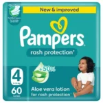 Pampers Baby Diapers Jumbo Pack Size 4 , 60 Pcs Upto 14kg