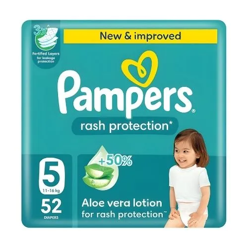 Pampers Baby Diapers Jumbo Pack Size 5 , 52 Pcs Upto 16kg Pampers Baby Diapers Jumbo Pack Size 5 , 52 Pcs Upto 16kg - الصورة 1