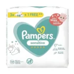 Pampers Sensitive Protect Baby Wipes, Zero Alcohol and Perfume, 56 Wipes (3+1 Offer)
