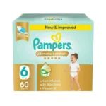 Pampers Ultimate Comfort Diapers with Aloe Vera Cream, Size 6, 60 pcs