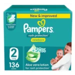 Pampers diapers, diaper rash protection with aloe vera cream, size 2, 136 pcs