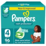 Pampers diapers, diaper rash protection with aloe vera cream, size 4, 96 pcs