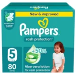 Pampers diapers, diaper rash protection with aloe vera cream, size 5, 80 pcs