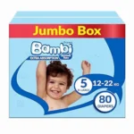 Sanita Bambi Extra Absorption Diapers, Size 5, 80 pcs