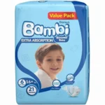 Sanita Bambi Extra Absorption Diapers, Size 6, 21 pcs