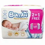 Sanita Bambi pure and sensitive Baby Wipes, 56 Wipes (2+1 Offer)
