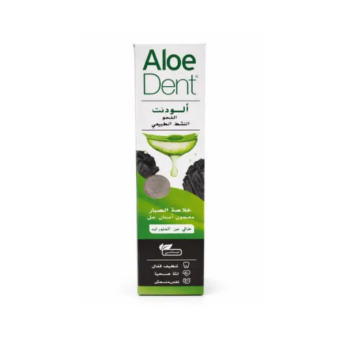 AloeDent Charcoal and Aloe Vera Non-Fluoride Toothpaste Gel, 100ml AloeDent Charcoal and Aloe Vera Non-Fluoride Toothpaste Gel, 100ml - الصورة 1