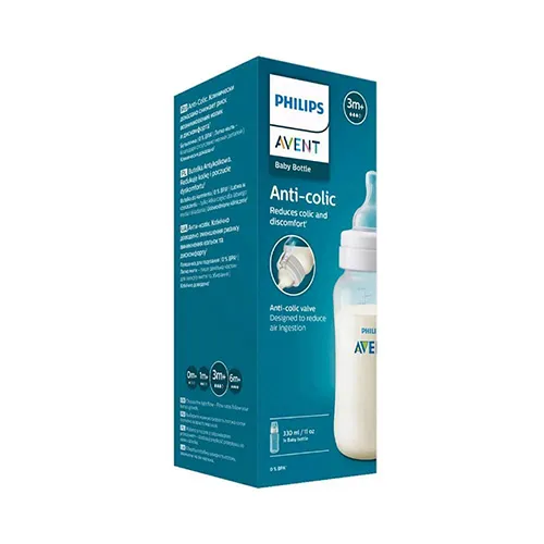 Anti-Colic Plastic Baby Bottle 3m+ by Philips Avent, 330ml Anti-Colic Plastic Baby Bottle 3m+ by Philips Avent, 330ml - Image 1