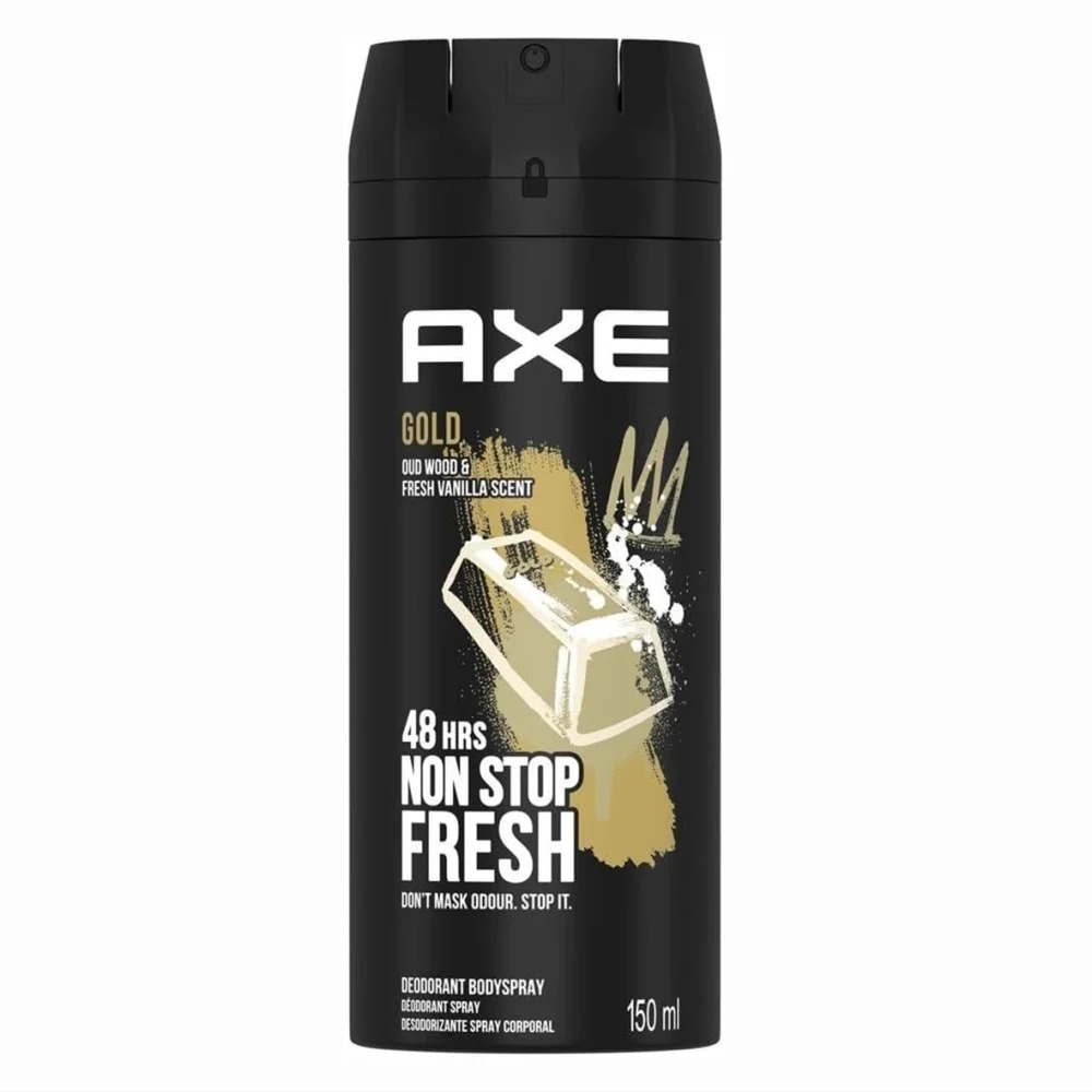 Axe Deodorant Body Spray, Gold for Men, 150ml Axe Deodorant Body Spray, Gold for Men, 150ml - Image 1