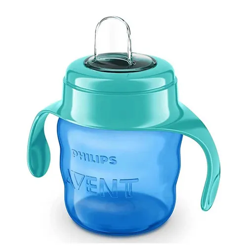 Baby Drinking Cup in Green, 6m+ by Philips Avent , 200ml Baby Drinking Cup in Blue, 6m+ by Philips Avent , 200ml - Image 1
