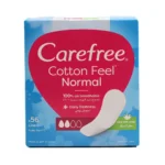 Carefree Cotton Feel Feminine Pantyliners With Aloe Vers Scent,Normal, 56 pcs