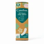 Carefree Organic Cotton Feminine Pantyliners Unscented, Extra Long, 24 pcs