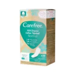 Carefree Organic Cotton Feminine Pantyliners Unscented, Normal, 30 pcs