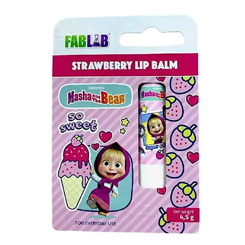 FabLab Masha & Bear Strawberry Lip Balm - 4.5g FabLab Masha & Bear Strawberry Lip Balm - 4.5g - Image 1