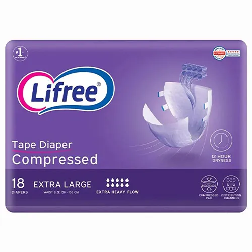 Lifree Adult Diaper For Heavy Incontinence, Compressed,Extra Large, 18 pcs Lifree Adult Diaper For Heavy Incontinence, Compressed,Extra Large, 18 pcs - الصورة 1