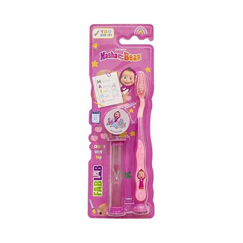 Nickelodeon FabLab Battery Operated Kids Toothbrush, Masha & Bear With Sand Timer Nickelodeon FabLab Battery Operated Kids Toothbrush, Masha & Bear With Sand Timer - Image 1