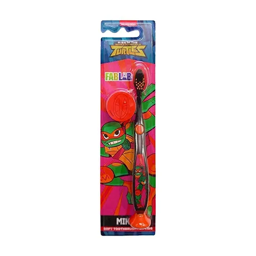 Nickelodeon FabLab Kids Soft Toothbrush with Lid,Turtles Nickelodeon FabLab Kids Soft Toothbrush with Lid,Turtles - Image 1